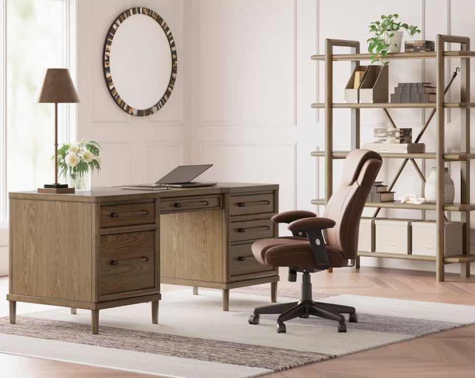 a lovely home office setup in a bright setting.